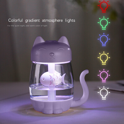

Gobestart 3 In 1 Humidifier Cute Cat LED Humidifier Air Fan Diffuser Purifier Atomizer