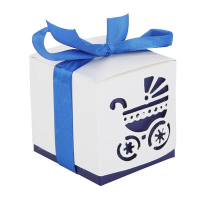 

10pcs Baby Cart Hollow Candy Box Creative Infant Full Moon Wedding Gift Box