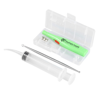 

Tonsil Stone Remover Tool LED Light Earpick Stainless Steel Earwax Remover With 3 Tips Irrigator Clean