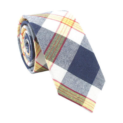 

Fashion Men Plaid Print Business Bow Tie Slim Cotton Neckties Casual Decor