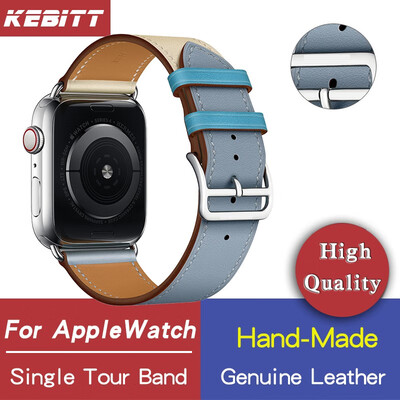 

Kebitt genuine leather men women single tour bands For apple watch series 5 4 3 iwatch strap 38 40MM 42 44mm band