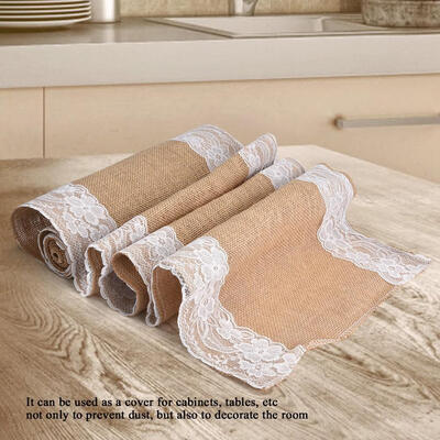 

Greensen 30275cm Table Runner Linen Lace Floral Cloth Cover Home Decor Tea Flag Table Runner Cover