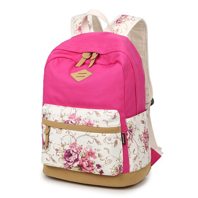 

Retro Canvas Backpack School Match Leather Satchel Rucksack Backpacks School Bags for Girls Mochila Escolar Printing School Bag