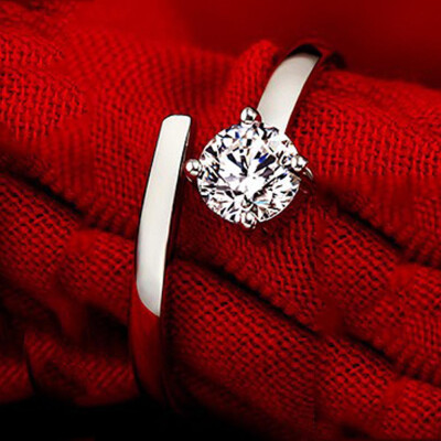 

New Design South Korea Heart Couples Nickel Silver Plated Platinum Opening Jewelry Finger Rings