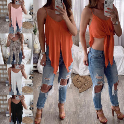 

Fashion Women Ladies Solid Tank Top Vest Blouse Sleeveless Strap Crop Tops Shirt