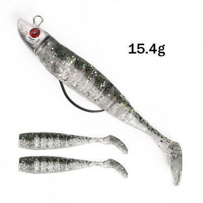

New Soft Jig Fish Lead Head Fishing Lure 100mm154g 120mm26g Jigging Soft Bait Fishing Tackle For Ice Fishing Saltwater Fresh