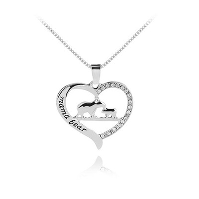 

Necklace Heart Pendant Creative Choker Necklace Silver Tone Alloy Rhinestone for MotherBest Friends Lover