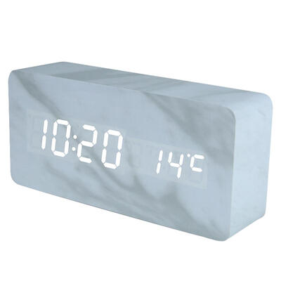 

Marbling Intelligent Induction Voice Control Digital Alarm Clock USB Timer
