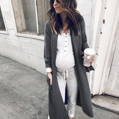 

Roseonmyhand Womens Long Sleeve Open Front Pocket Causal Lightweight Kimono Cardigan Coat