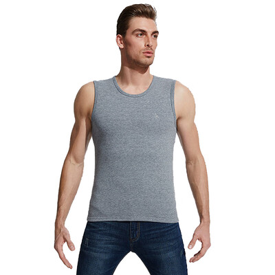 

Playboy PLAYBOY Mens Dongli velvet warm vest warm vest men plus velvet thick wide shoulder round neck bottoming cotton sleeveless underwear vest light gray