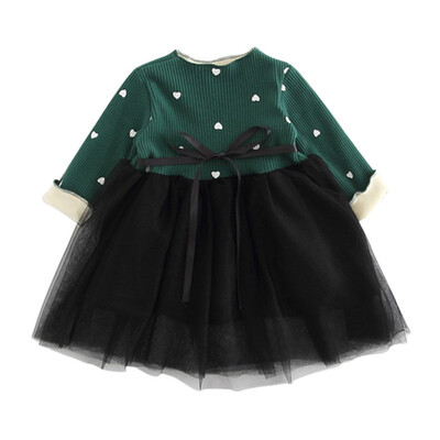 

Sweet Kids Girl Autumn Cute Dots Spot Bow Wedding Birthday Party Dress Lace Tutu Princess Girl Dress Children Clothes