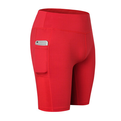 

New Womens High Waist Pocket Shorts Bodycon Fitness Shorts Fashion Pure Color Shorts Running Jogging Shorts Casual Sport wear