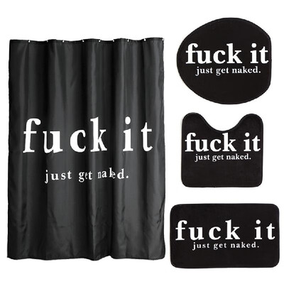 

Bathroom Set Waterproof Shower Curtain Non-Slip Mats Bath Carpets Toilet Seat Cover Floor Mat Bathroom Decor