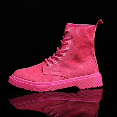 Martins boots female short boots spring&autumn single boots female English wind rose red Joker thin thin&short boots