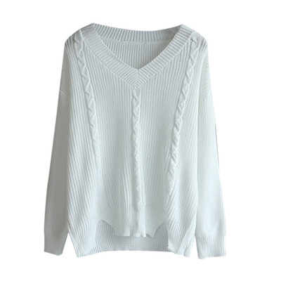 

Elasticity Soft Women Sweater Autumn Pullovers Knitted Sweaters Women V Neck Sexy Slim Knit Coat Female Blouse Winter Knitwear