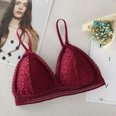 

Sexy Front Cross Side Buckle Wireless Lace Bra Breathable for Women Sport Yoga