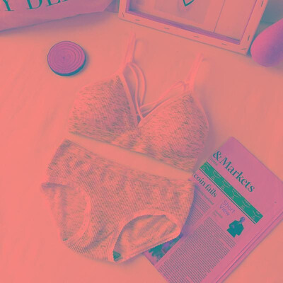 

Sexy Women Girls Bra Underpants Spaghetti Strap Wireless Padded Bralette Briefs Two Piece Set