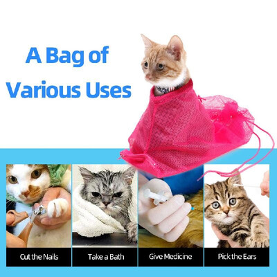 

Pet Cat Restraint Bag for Cat Bath Washing Cutting Nails Ear Cleaning Mesh Quick Dry Grooming Bag