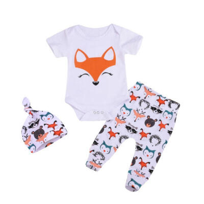 

Summer Newborn Infant Baby Girl Boy Tops Romper Pants Outfits Set Clothes 0-24M