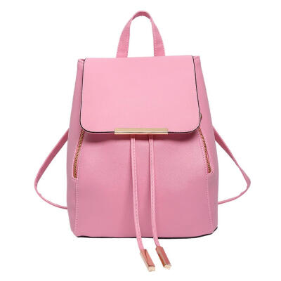 

Women Girls Preppy Style Leisure Backpack Bookbag PU Leather Travel Bag