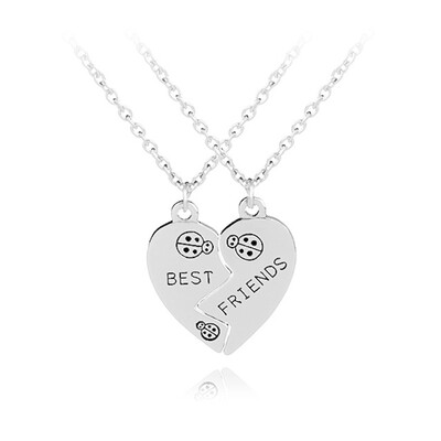

Forever Friendship Break Love Heart Pendant Sister Necklace Vogue