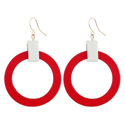 

Handmade Fashion Simple Geometric Circular Round Long Earrings Girls Popular Earrings Temperament Jewelry