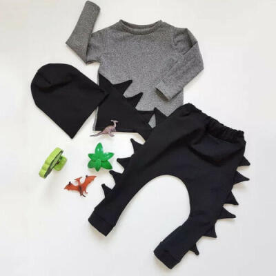 

2PCS Kids Baby Boys Dinosaur Clothes Tops T Shirt Tee Pants Tracksuit Outfit Set