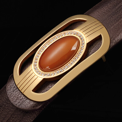 

Leather mens leather smooth buckle casual belt mens youth&high-end business leather pants with mens gifts