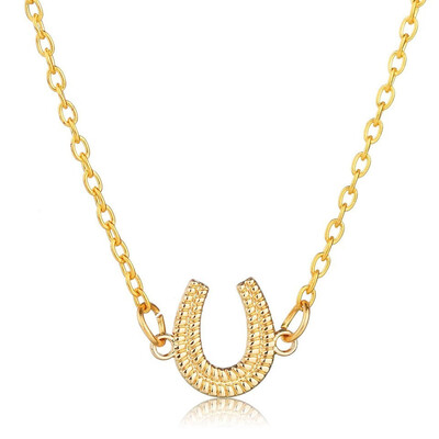 

2019 New Women Fashion Pendant Necklace U Shaped Cute Lucky Necklace For Women Female Trendy Jewelry Personality Chain Necklace