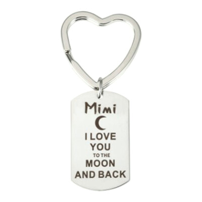 

I Love You To The Moon And Back Keychain Letters Keychain Family Keychain Heart-Shaped Keyring Jewelry Gift