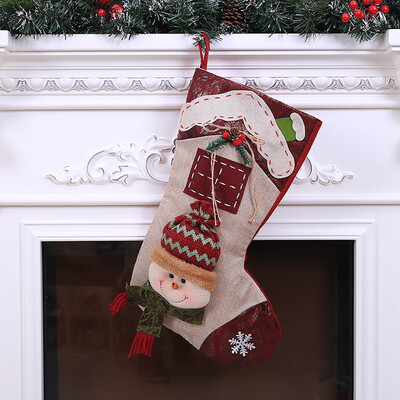 

〖Follure〗Christmas Gifts Candy Bag Christmas Santa Claus Snowman Socks Decorations A
