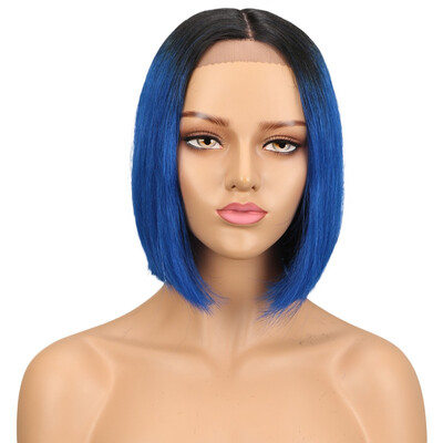 

Noble Human Hair Lace Front Wigs For Women Brazilian Remy Hair Straight Short Bob Wig Pre Plucked Black Brown wig free shipping