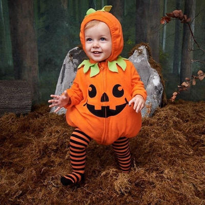 

Infant Baby Girl Boy Halloween Fancy Clothes Pumpkin Costume Romper Pants Outfit