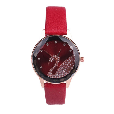 

Fashion personality swan pattern belt ladies watch student quartz watch