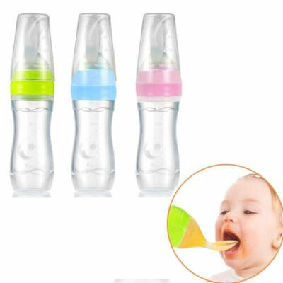 

Infant Nipple Pacifier Baby Feeding Tool Milk Bottle With Spoon Silicone Gel