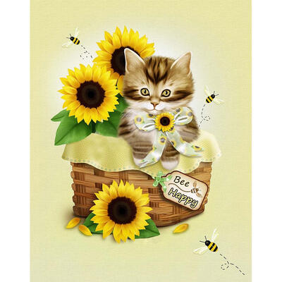 

5D DIY Full Drill Diamond Painting Cat Sunflower Cross Stitch Embroidery