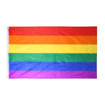 

Colorful Rainbow Peace Polyester Flag LGBT Pride Gay Right Parade Banner