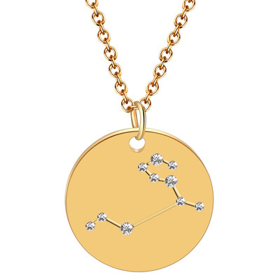 

Creative Tiny Rhinestones Collar Chain Necklace 12 Constellations Pendant Necklace