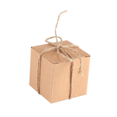 

50PCS Brown Kraft Paper Square Wedding Favor Candy Chocolate Gift Party Supply Boxes Wedding favor box Kraft paper craft box