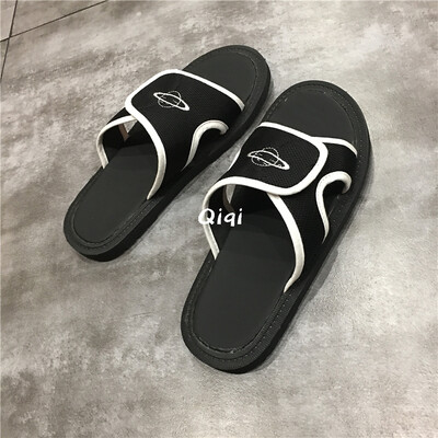 

s 2019 Summer Tide Shoes Wear Korean Port Taste Primordial Style Student Female hook&loop Slippers Female