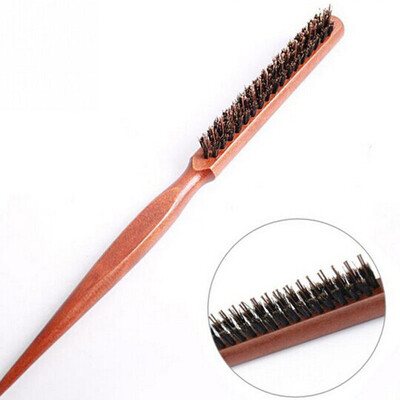 

Wood Handle Natural Boar Bristle Hair Brush Fluffy Comb Hairdressing Tool
