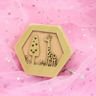 

Toponeto Music box Hand Crank Musical Box Carved Wooden Music Toys Music Gift
