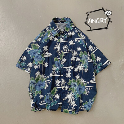 

Toponeto Men Summer New Fashion Lapel Print Short Sleeve Hawaiian Shirt Top Blouse