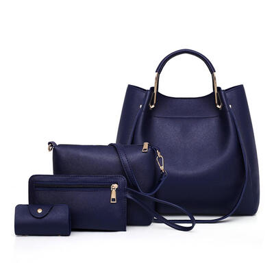

4pcsset Solid Color Shoulder Handbags Women Leather Crossbody Bags Clutch
