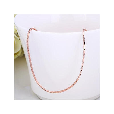 

18K Rose Gold Plated Tin Alloy Snake Chain Fine Necklace Making with Lobster Claw Clasps 18" 1mm