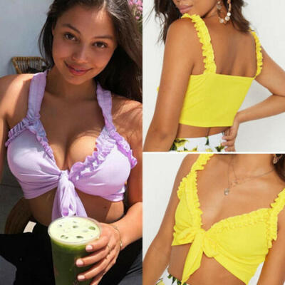 

US Lady Sexy Casual Tank Top Vest Blouse Sleeveless Summer Crop Top Shirt Cami