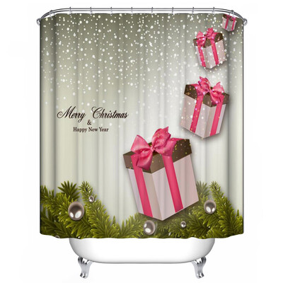 

Gobestart Christmas Waterproof Polyester Bathroom Shower Curtain Decor With Hooks New D
