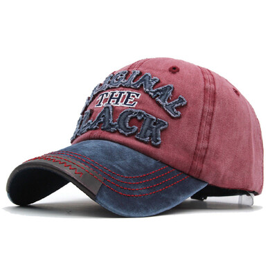 

Retro Original The Black Letter Embroidery Adjustable Baseball Cap Casual Cotton Trucker Hat Fitted Cap For Women Men
