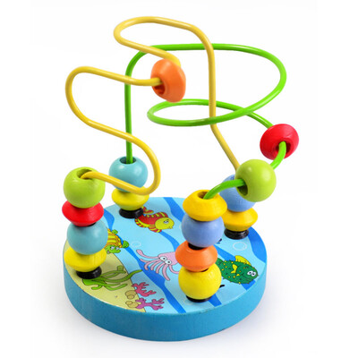 

Wooden Bead Maze Roller Coaster Game Classic Educational Toys For 3 Year Old Girl Boy Red