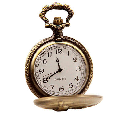 

Vintage Bronze Steampunk Pocket Watch Roman Numerals Quartz Necklace Pocket Watches Chain Men Women Clock Relogio De Bolso